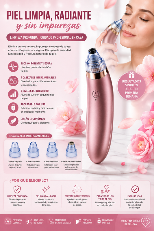 ✨ Limpiador Facial de Poros Eléctrico